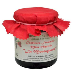 CONFITURE "LA MONTAGNARDE" - FRAMBOISE - MÛRE SAUVAGE - MYRTILLE SAUVAGE