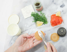 Load image into Gallery viewer, Mini Blinis smoked Salmon and Caviar 9 pcs
