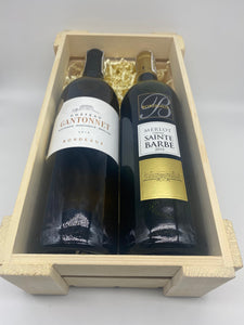 2 Bottle of Bordeaux  in wood box