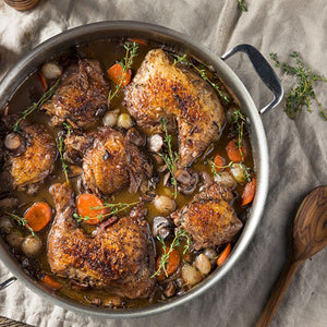 Chicken in Wine " Coq au Vin for 2 Pers